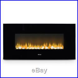 1400W Electric Heater 37inch Wall Mount Fireplace Heat Flame with Remote Control