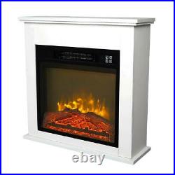 1400W Wooden Cabinet Electric Fireplace Heater Freestanding 3 Fire Flame Level