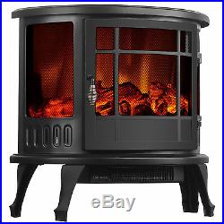 1500W 23 Adjust Electric Fireplace Free Standing Heater Wood Fire Flame Stove