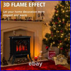1500W Electric Heater Stove Fireplace Stove 3D Flame Overheat Safety Freestand