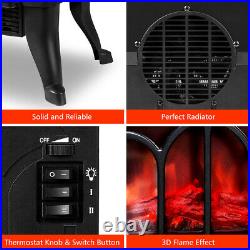 1500W Electric Heater Stove Fireplace Stove 3D Flame Overheat Safety Freestand