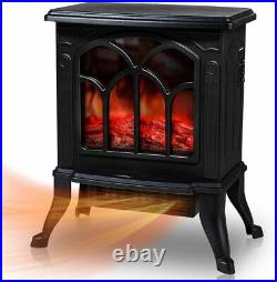 1500W Electric Heater Stove Fireplace Stove Flame Overheat Safety Freestanding