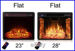 1500W Insert Glowing Logs Black Electric Firebox Fireplace Heater
