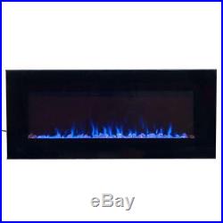 1500 Watt Electric Fireplace Wall Mounted LED with Remote Black 42 in