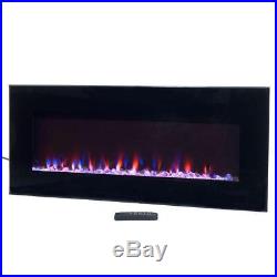 1500 Watt Electric Fireplace Wall Mounted LED with Remote Black 42 in