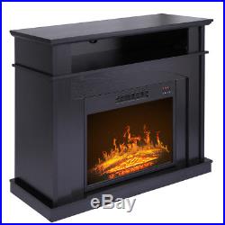 1500w Free Standing Electric Fireplace TV Console Heat Log Flame Stove Black