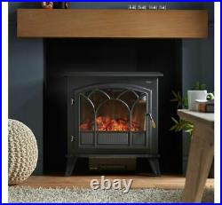 1850W Large Portable Electric Stove Heater Log Burning Effect Fireplace