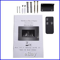 1X Large 1500W Adjustable Electric Wall Mount Fireplace Heater Remote Control
