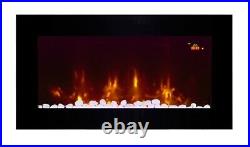 2021 7 Colour Led Truflame Flat Wall Mounted Electric Fire And 7colour Side Leds