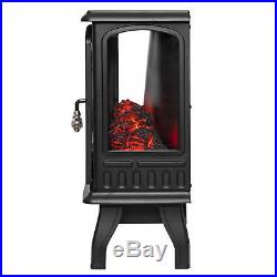 20 Black Freestanding Electric Fireplace 3D Flames Firebox Logs Heater
