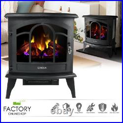 20 Electric Fireplace Heater Freestanding Remote Adjust Log LED Flame Stove