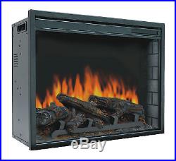 23 Electric Firebox Insert with Fan Heater and Glowing Logs for Fireplace