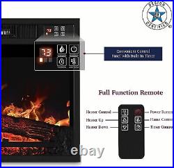 23 Fireplace Electric Embedded Insert Heater Glass Log Flame Remote 1400W