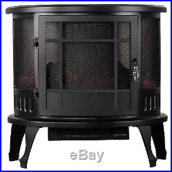 23 Standing Electric Fireplace Stove 1500W Heater Realistic Flame Adjustable