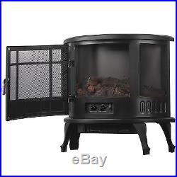 23 Standing Electric Fireplace Stove Adjustable 1500W Heater Realistic Flame