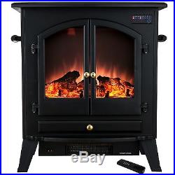 25 Electric Fireplace Tempered Glass Freestanding Logs Insert Adjustable 1500W