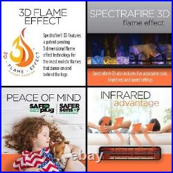 26 3D Infrared Quartz Electric Fireplace Insert Plug & Safer Sensor, Black