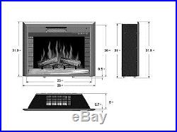 28 1500W Insert Glowing Heater Logs Electric Flame Firebox Fireplace Remote
