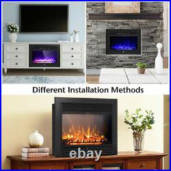 28.5 Electric Fireplace Embedded Insert Heater Remote With 3 Flame Option