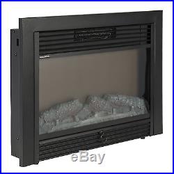 28.5 Embedded Fireplace Electric Insert Heater Glass View Log Flame Remote Home