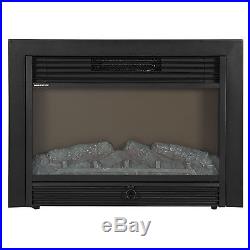 28.5 Embedded Fireplace Electric Insert Heater Glass View Log Flame Remote Home