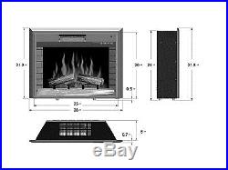 28 Electric Adjustable Fireplace Remote Insert Freestanding 1500W Glass Flame