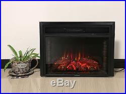 28 Fireplace Electric Remote Insert Freestanding 1500W 5200BTU Glass Flame LED