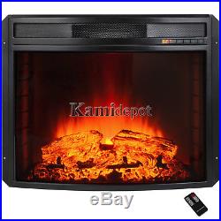 28 Free Standing Insert Wood Flame Electric Firebox Fireplace With Remote