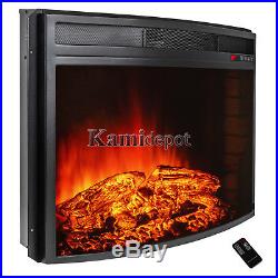 28 Free Standing Insert Wood Flame Electric Firebox Fireplace With Remote