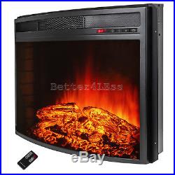 28 Free Standing Insert Wood Flame Electric Firebox Fireplace With Remote Control