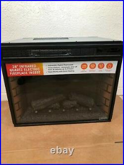 28 inch ClassicFlame 2811332FGL Electric Fireplace Insert WithINFRARED HEATER BLAK
