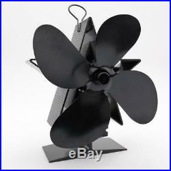 2pcs Heat Powered Stove Fan Fireplace Blower Fan 80-400 Blue & Black