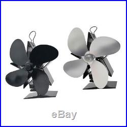 2pcs Heat Powered Stove Fan Fireplace Blower Fan 80-400 Silver & Black