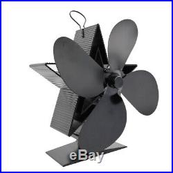 2pcs Heat Powered Stove Fan Fireplace Blower Fan 80-400 Silver & Black