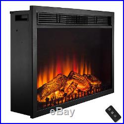 30 Black Freestanding 1 Settings Logs Electric Fireplace Heater with Remote