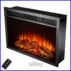 30 Black Freestanding 1 Settings Logs Electric Fireplace Heater with Remote