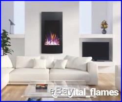32 Inch Led'digital Flames' Vertical Wall Mounted Glass Electric Fire 2019
