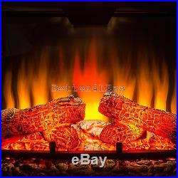 33 Freestanding Electric Fireplace Insert Heater with Tempered Glass and Remote