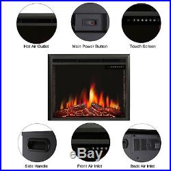 33 Freestanding & Recessed Electric Fireplace Insert, Remote Control, 750W-1500W