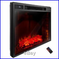 33 Inch Electric Fireplace Insert with Remote Control, 1500W, Black 5,200 BTU