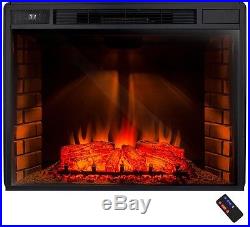 33 in. Electric Fireplace Insert Heater Remote Control Freestanding Heating Trim