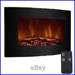 35 Adjustable Electric Wall Mount Fireplace Heater Remote home Log Flame Fire