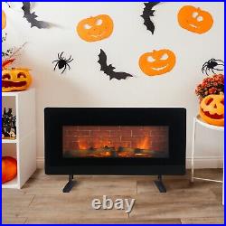 36'' 1400W Electric Fireplace Heater Recessed Wall Mounted Stand Remote Control