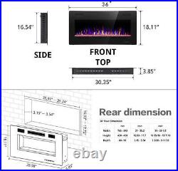 36 Electric Fireplace Recessed & Wall Mounted Standing Space Heaters with Remote