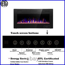 36''Electric Fireplace, Recessed&Wall Mounted, Ultra Thin&low noise, touch&remote