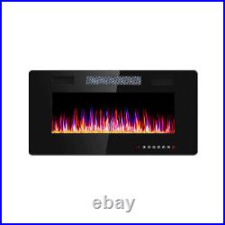 36'' Electric Fireplace Wall Mounted Free Standing Noiseless Heater Flame Color