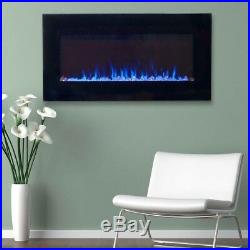 36 in. LED Fire Ice Electric Fireplace Remote Black Wall Mount Modern Best New