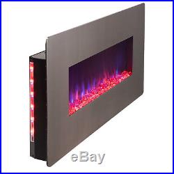 3-in-1 36 Electric Fireplace Wall Mount Freestanding Heater withLogs 3D Flames