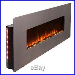 3-n-1 48 Freestanding Wall Mount Electric Fireplace Interchangeable 3D Flames