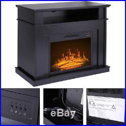 41 Large 1500W Room Adjustable Electric Fireplace TV stand Black